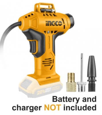 INFLADOR INGCO DE NEUMATICOS INALAMBRICO 20V/150PSI1