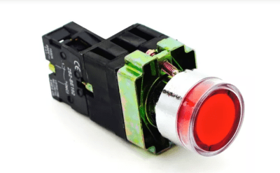 PULSADOR RASANTE ROJO 1NC C/LED 220V 22MM PE1