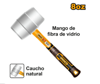 MAZO INGCO DE GOMA MANGO FV  220GR/80Z BLANCO1