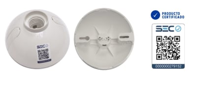 SOQUETE E27 PLAFON OVALADO TERMOPLASTICO LX1