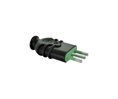 ENCHUFE VOLANTE MACHO 2P+T 10A 250VAC NEGRO FANTON