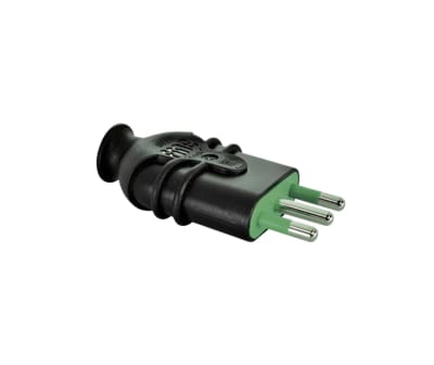ENCHUFE VOLANTE  MACHO 2P+T 16A 250VAC NEGRO FANTON	1