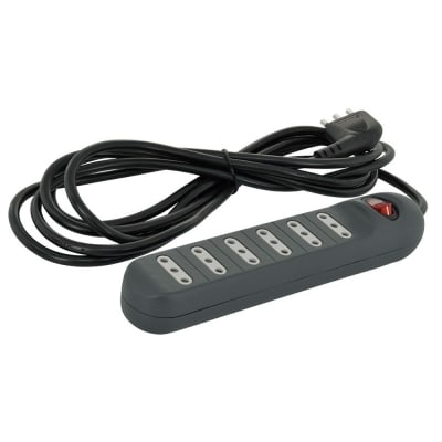 ALARGADOR LX  6 TOMAS NEGRO 3MTS C/INTERRUPTOR