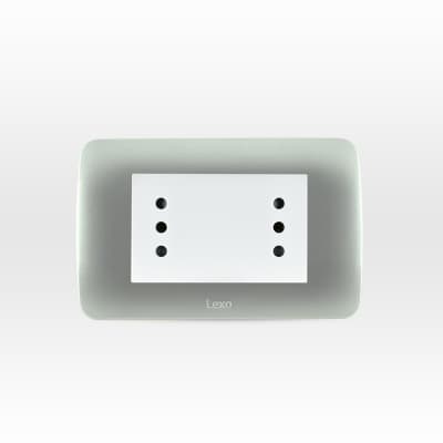 ENCHUFE ARMADO LEXO DUPLEX 10A 250V PLATA-BLANCO