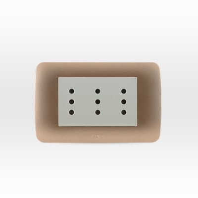 ENCHUFE ARMADO LEXO  TRIPLEX 10A 250V TITANIO-BEIGE