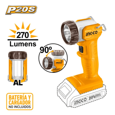 LÁMPARA INGCO LED INALAMBRICO 20V/270LUM
