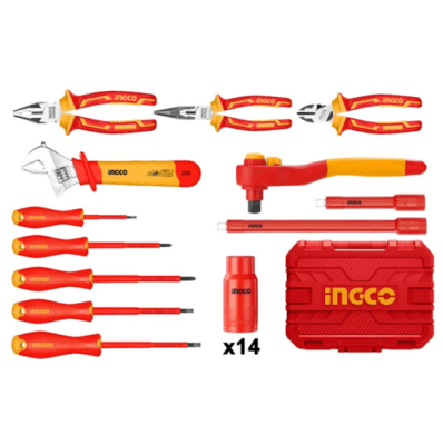 KIT HERRAMIENTAS INGCO ALICATES + DADOS AISLADOS VDE INDUST. 26PZS