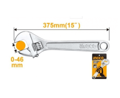 LLAVE INGCO AJUSTABLE 375MM 15in