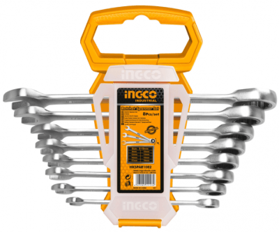 SET INGCO LLAVES PUNTA/CHICHARRA 8 PZS 8-19MM