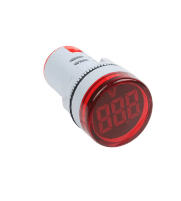 LUZ PILOTO ROJO C/VOLTIMETRO 60-500VAC 22MM TN1