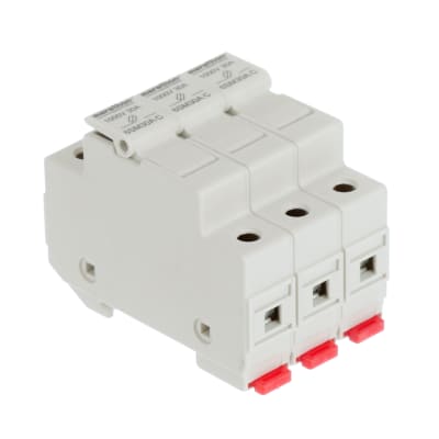 PORTA FUSIBLE A RIEL DIN 10,3X38MM 3 POLOS 32A PE