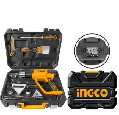PISTOLA DE CALOR INGCO 2000W REGULABLE 50-630°C C/ ACCESORIOS