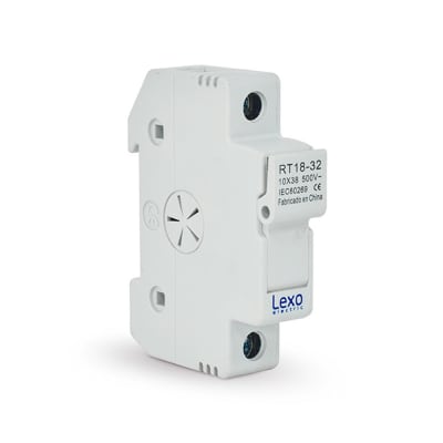 PORTA FUSIBLE A RIEL DIN 10X38MM 1 POLO 32A  LX1