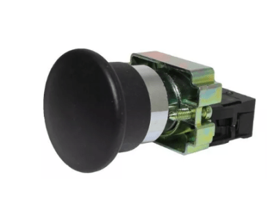 PULSADOR NEGRO 22MM 1NA HONGO 40MM PE