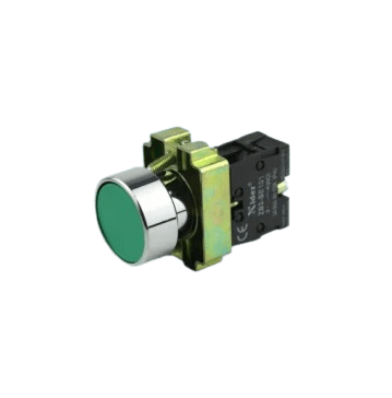 PULSADOR RASANTE VERDE 1NA 22MM PE