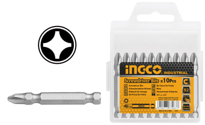 SET INGCO PUNTAS 10PZ INDUSTRIAL PH2-50MM