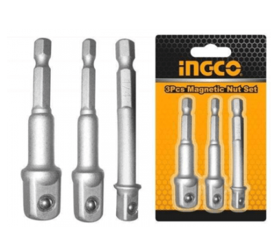 SET INGCO ADAPTADOR HEXGONAL A CUADRANTE 3 PIEZAS 1/4in-3/8in-1/2in1