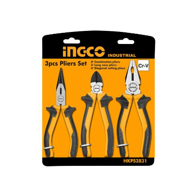 SET INGCO ALICATES 3 PZS 160-200MM/ 6-8