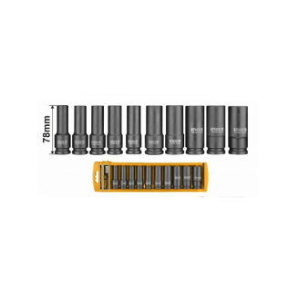 SET INGCO DADOS LARGOS DE IMPACTO INDUSTRIAL 10PZ 1/2in
