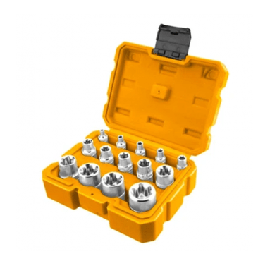 SET INGCO DADOS TORX HEMBRA INDUST. 14 PIEZAS