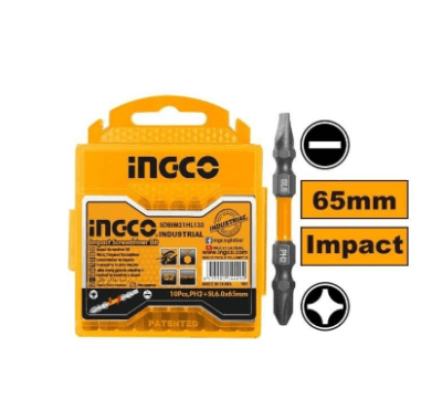 SET INGCO PUNTAS DE IMPACTO INDUST. 10 PIEZAS PH2+SL6X65MM