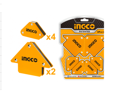 SET INGCO ESCUADRAS MAGNETICAS 6PZ 10-25LB