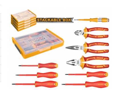 SET INGCO HERRAMIENTAS VDE+CAJA ORG 9PZ