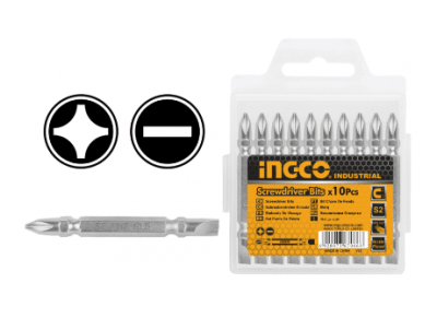 SET INGCO PUNTAS 10PZ INDUSTRIAL PH2-SL6 65MM1
