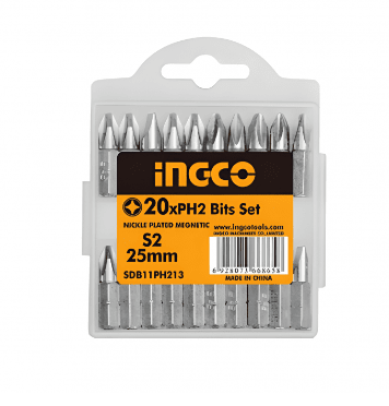 SET INGCO PUNTAS 20PZ INDUSTRIAL PH2 25MM