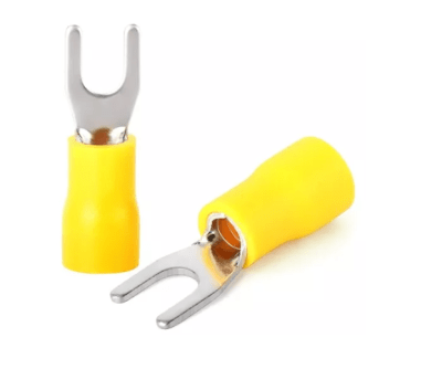 TERMINAL AISLADO HORQUILLA AMARILLO 10/12 AWG PERF 4MM BL100 PE1