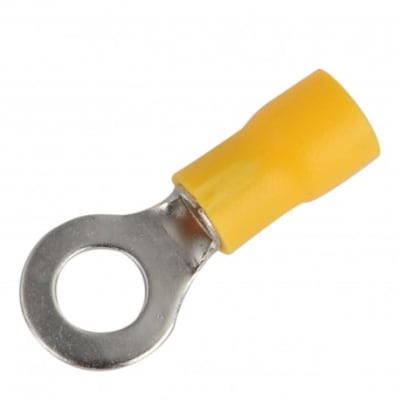 TERMINAL AISLADO ANILLO AMARILLO 10/12AWG PERF 6.3MM BL100 PE1