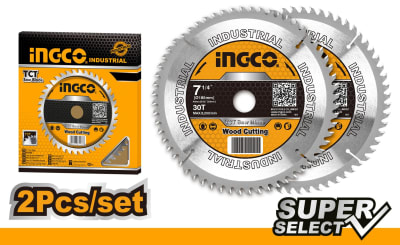 DISCO SIERRA INGCO CIRCULAR 2UNID MADERA 30T 185MM 7 1/4in1
