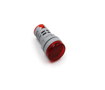 LUZ PILOTO ROJO 220VAC 22MM C/VOLTIMETRO BK