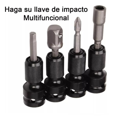 ADAPTADOR DE IMPACTO DE 1/2 PULG A PUNTA HEXAGON 1/4