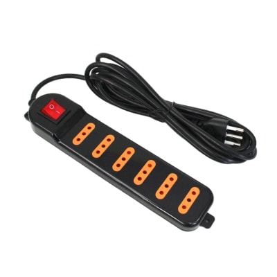 ALARGADOR 6 TOMAS C/INT LED 5MTS