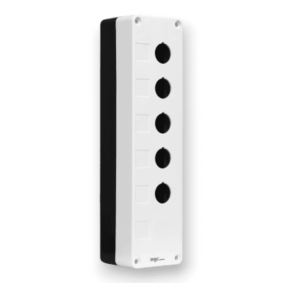 CAJA PVC 5 PERFORACIONES 22MM GRIS/NEGRO MENEK