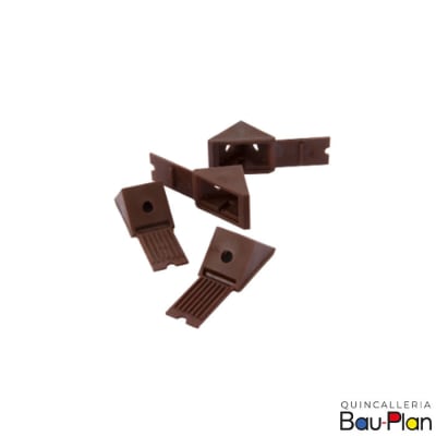 ESCUADRA Triangular (100 un) Plástica CAFE para mueble1