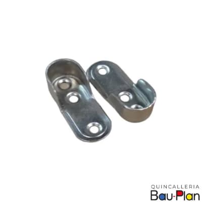 SOPORTE Barra Ovalada Cromado 2mm (PAR)1