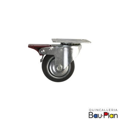 RUEDA de Goma 3 con Freno y Base (Unidad)1