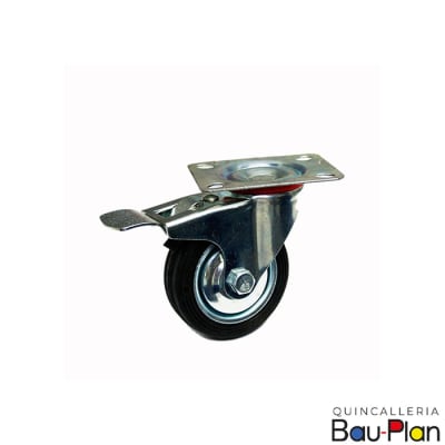 RUEDA de Goma 4 con Freno y Base (Unidad)1