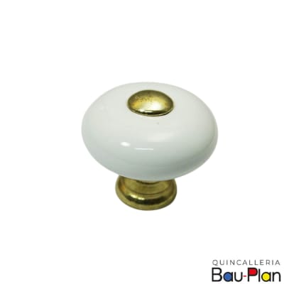 TIRADOR CERAMICA BLANCO-ORO 50006-3WT1