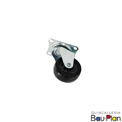 RUEDA Goma 1 negra base giratoria (Unidad)1
