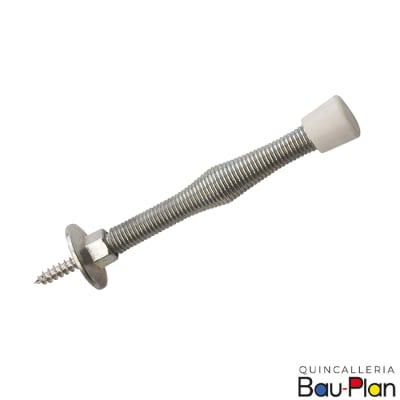 TOPE DE PUERTA RECTO FLEXIBLE 3 1?2 (70 MM) ACERO ZINCADO BLANCO (Unidad)1