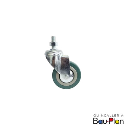 RUEDA GIRATORIA CON PERNO GOMA 50x18mm. (2) 27K1