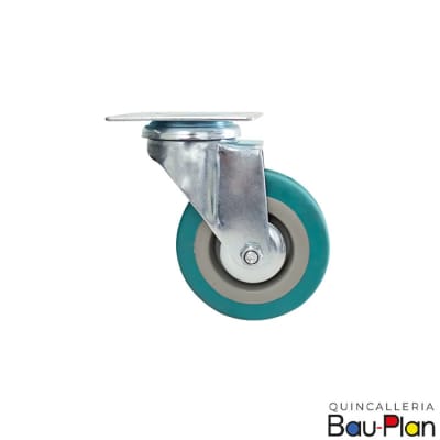 RUEDA de PVC 75mm Gris Sin Freno (Unidad)1