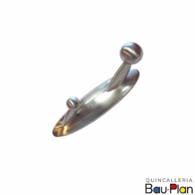 PERCHA GANCHO MEDITERRANEO NIQUEL SATIN (33mm Ancho x 135mm Alto)  (Unidad)1