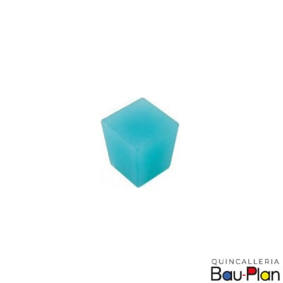 PERILLA CUADRADO AZUL RESINA 22MM1