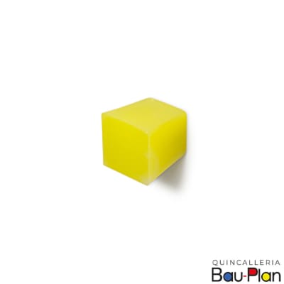 PERILLA CUADRADO AMARILLO RESINA 22MM1