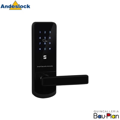 CERRADURA DIGITAL Bluetooth/Picaporte-Cerrojo/Níquel Negro/Derecha -1