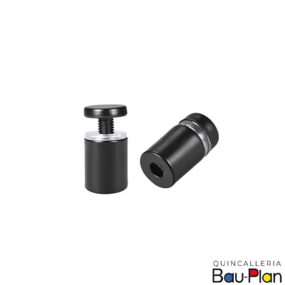 SEPARADOR Soporte Cristal 16x25mm Acero Pintado Negro1